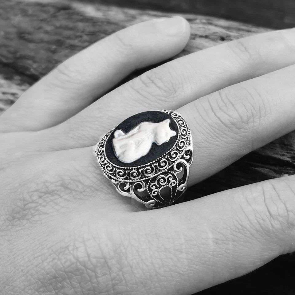 Venta al por mayor Lote 10 piezas Anillos camafeo Leopardo Gato Estilo Victoriano Surtido Moda Regalo Foto 4 de 4