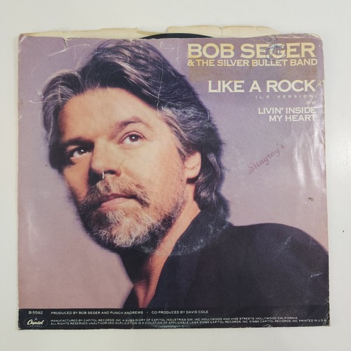 Bob Seger - Like A Rock Living Inside My Heart 45rpm 7" 1986 Capitol - Picture 7 of 7