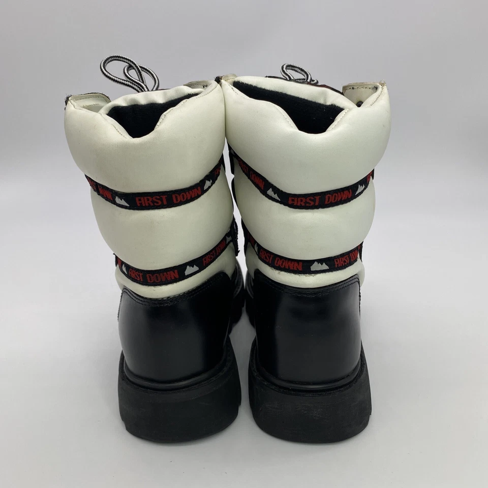 BOTAS DE LUNA DE SENDERISMO SUELA NEGRA/BLANCA PRIMERA PLUMÓN DE CUERO RARAS DE COLECCIÓN PARA HOMBRE 8,5 M Foto 4 de 4