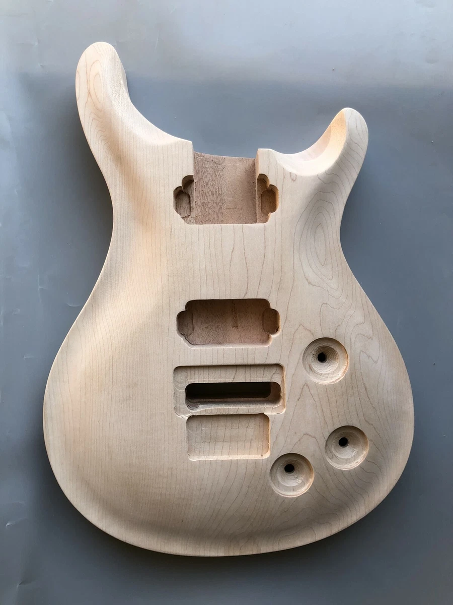 DIY Guitar Body Replacement Mahogany Maple Curved Top Set in Heel