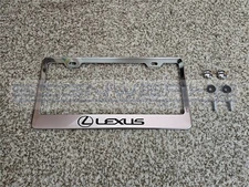 Lexus logo Style II Black Chrome Stainless Steel US/Canada License Plate Frame
