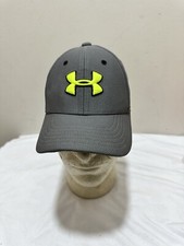 EUC Under Armour Youth SIZE S/M Stretch Fitted GRAY Baseball Cap Hat