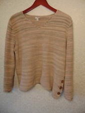 J Jill Women's Long Sleeve Sweater Sz L V-Neck