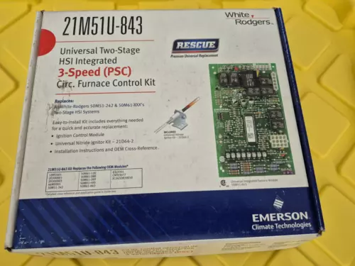 EMERSON WHITE RODGERS UNIVERSAL 21M51U-843 TWO STAGE HSI INTERATED  FURN CONTROL