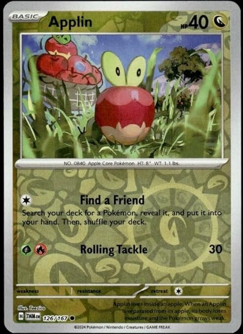 Pokemon - Applin - 126/167 - Reverse Holo - Twilight Masquerade -NM/M