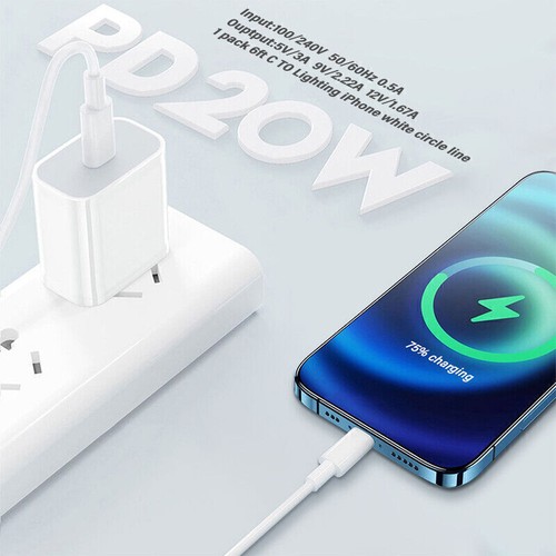 For iPhone 15 14 13 12 11 X Pro XS MAX Fast Charging USB-C PD Plug Charger Cable - Picture 8 of 22