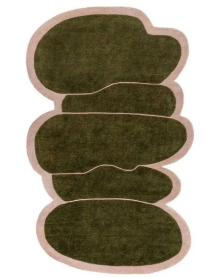 Area Rug Designer Modern Irregular Shaped Hand Tufted Woolen Rug Unique Carpet - Image 3 of 3