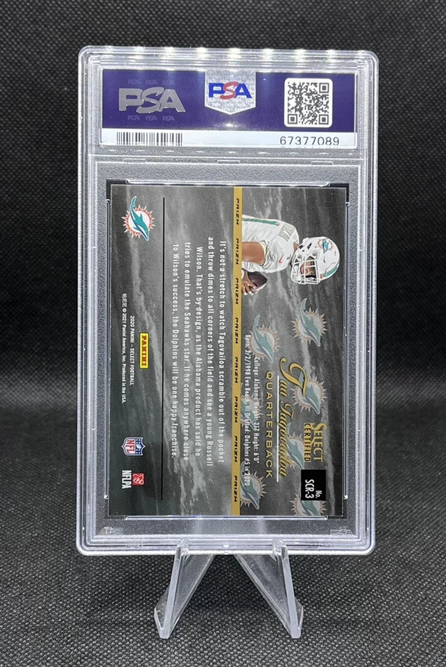 Tua Tagovailoa #SCR3 Select Certified Silver Prizm PSA 9 2020 Select Football RC - Image 2 of 2