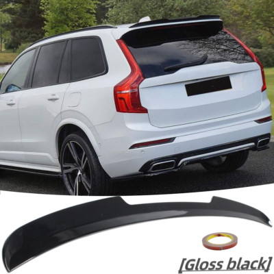 FOR 2016-2024 VOLVO XC90 GLOSS BLACK V STYLE REAR TAILGATE ROOF SPOILER ...