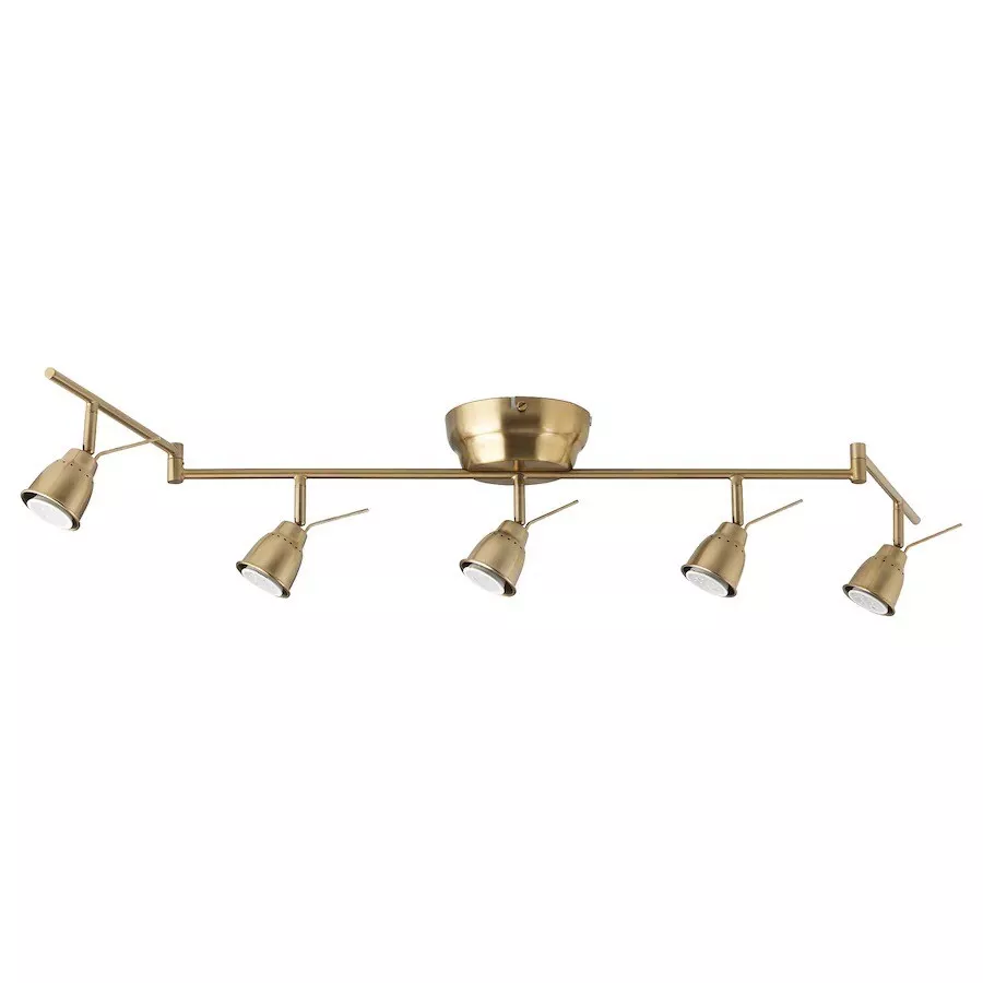 Ikea Barometer Ceiling Track Light 5 Spotlights Brass 603.646.34