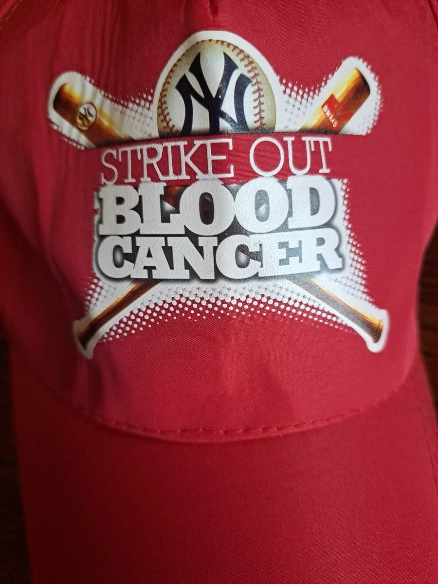 NEW YORK YANKEES Strike Out Blood Cancer COTY CARES Cap Hat NY Baseball Red NWT