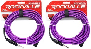 2-Rockville-RCXMB20-P-Purple-20-039-Male-REAN-XLR-to-1-4-039-039-TRS-Balanced-Cables