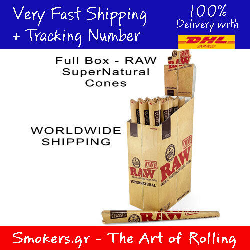 RAW SuperNatural Rolling Paper Cone Size 12 inch - FULL BOX - - Picture 1 of 7