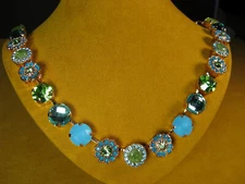 MARIANA NECKLACE SWAROVSKI BLUE GREEN CRYSTALS ROSE GOLD PL MOSAIC Multi Gift 