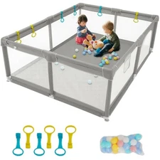 HEAO Baby Playpen, 79X59 Inches Extra Large Infant Baby Playard with 30PCS Pit B