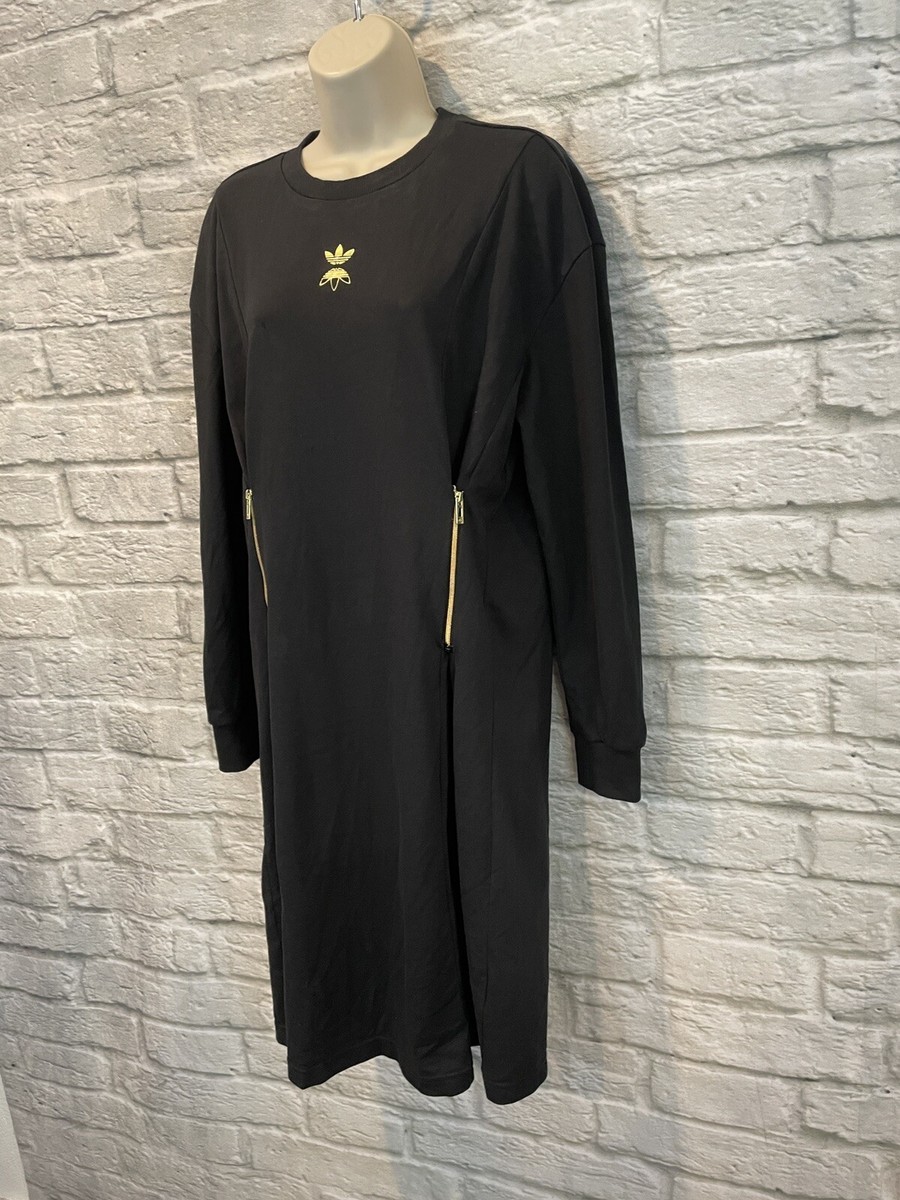 Adidas Women's Black Modular Zip Long Sleeve T-Shirt Dress Adidas Women's Black Modular Zip Long Sleeve T-Shirt Dress