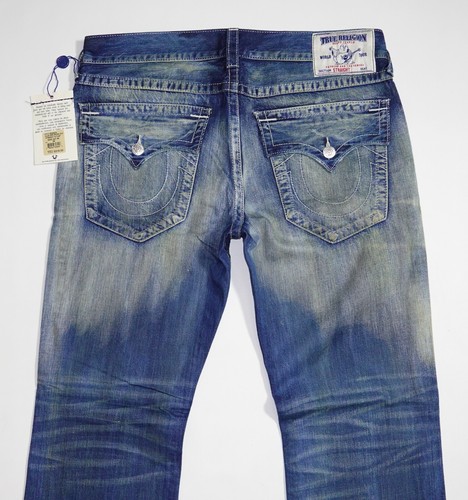 $310 NEW True Religion Jeans Size W36/WAIST ACROSS 19"xL34 Straight 100% Cotton - Picture 4 of 12