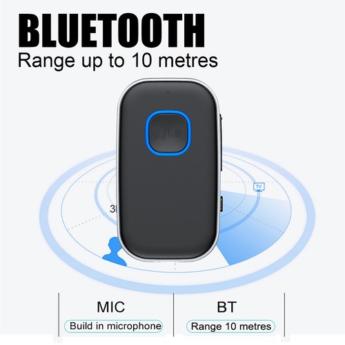 Bluetooth5.0 Trasmettitore Ricevitore Audio Wireless 3.5mm Aux Adattatore Auto Vivavoce - Foto 7 di 12
