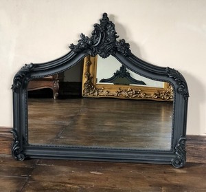 Matt Black French Ornate Period Gothic Fireplace Arch Wall Over Mantle Mirror Ebay