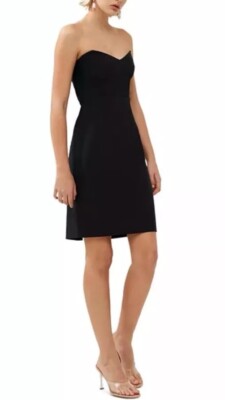 FRENCH CONNECTION Mini Black Dress Removable Straps Stretch Women Size 4