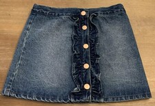 Tommy Bahama Girls Ruffle Casual Denim Skirt 100 Cotton Size S 5/6