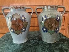 Vase Amphore Paar antik blau Blumenvase H&ouml;he 22 cm