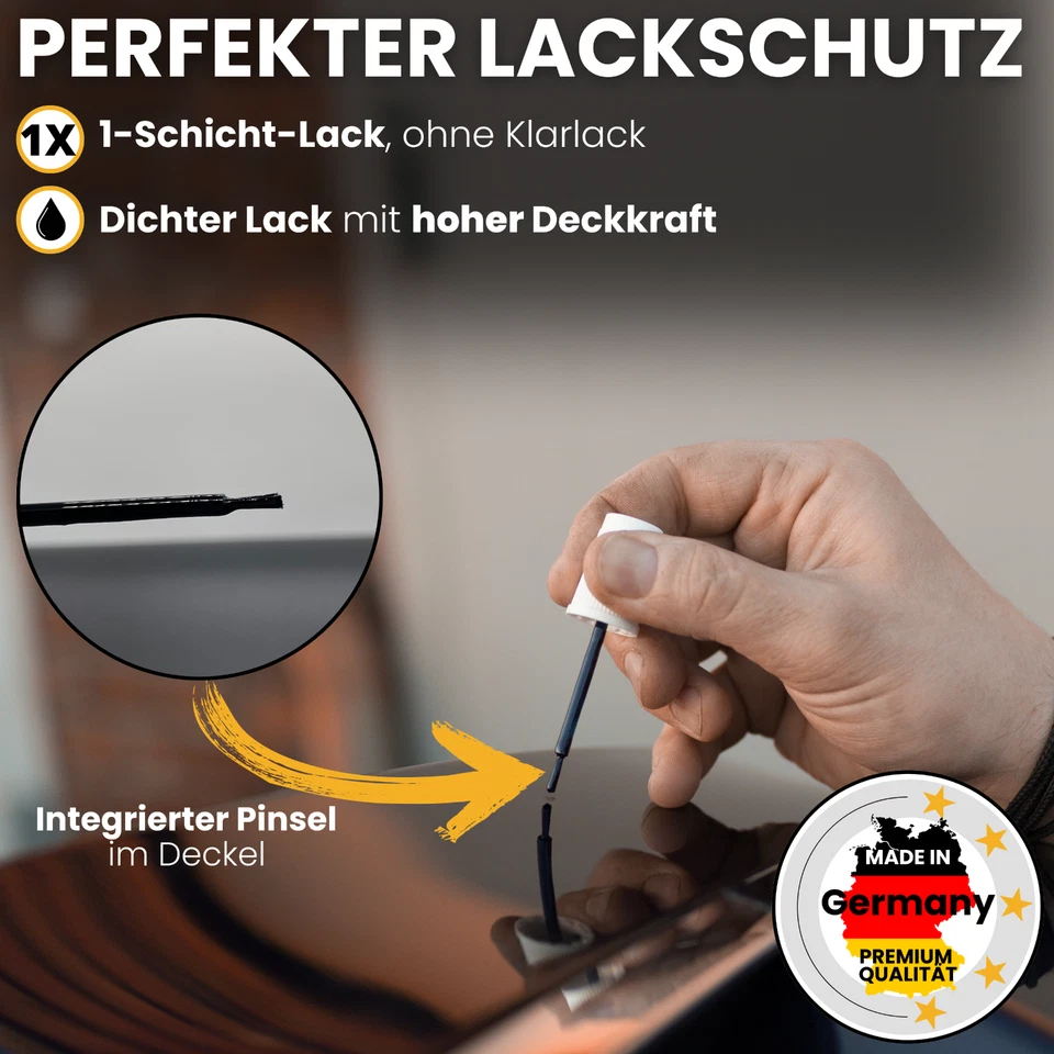 Profi Lackstift Schwarz glänzend Set Lacktupfer Auto Kratzerentferner Lack Felge - Bild 3 von 4
