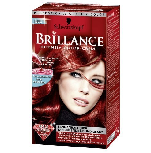 Schwarzkopf Brillance Intensiv-Color-Creme Stufe 3 842 Kaschmir Rot 2er Pack - Picture 1 of 1