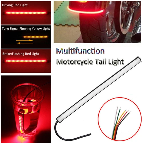 12v Motorbike Strip Rear Tail Indicator Brake LED Light Cafe Racer Streetfighter