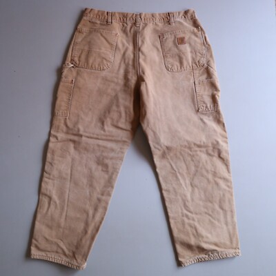 パンツ Carhartt flannel lined Carpenter Pants Loose Fit Washed Duck Flannel-Lined Utility Work Pant