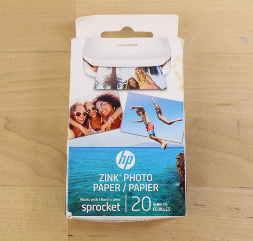 HP Sprocket Zink Photo Paper 2x3" for HP Sprocket Photo Printers, 20 Sheets