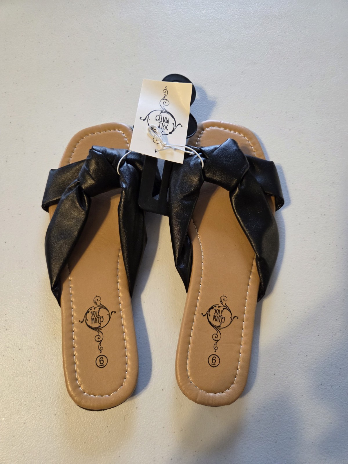 APL Sole Mates sandalo donna nero nodo cinturino incrociato taglia 6 estivo nuovo