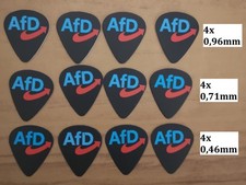Set aus 12x AfD Plektren in 3 verschiedene Stärken (0,46 / 0,71 / 0,96mm)