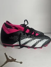 Adidas Predator Accuracy.4 FXG Soccer Cleats GW4600, Blk/Wht/PK, Men 9.5 Women11