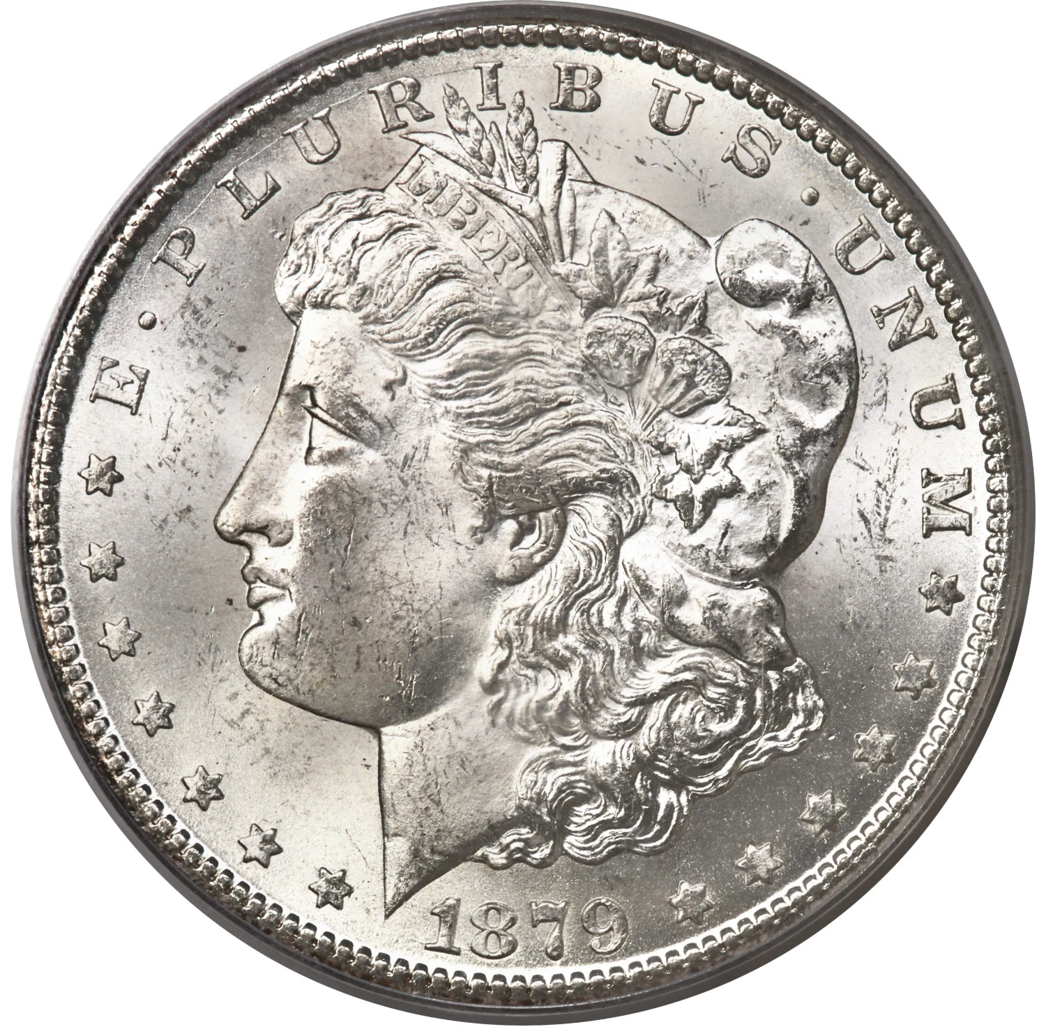 1879-CC $1 Capped Die PCGS MS64 CAC Morgan Silver Dollar Old Series Holder 03453