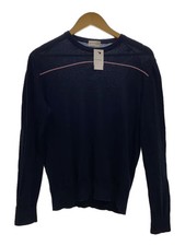 MONCLER Knit Sweater (Lightweight) Size S Cotton NVY Solid Color