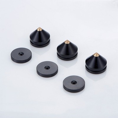 4pcs 23mm Aluminium Speaker Shockproof Spike Pad Base Stand Isolation Cone Feet 