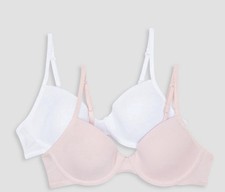 Hanes Girls 2pk Underwire Flexiwire Bra Pink/White 30A Brand New T-shirt Soft