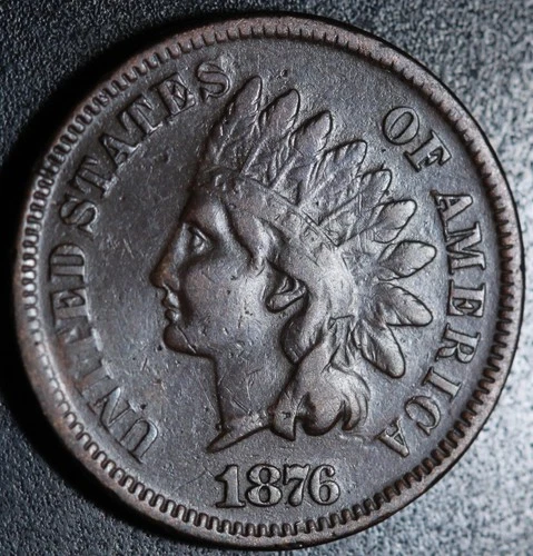 1876 INDIAN HEAD CENT - With LIBERTY - VF VERY FINE