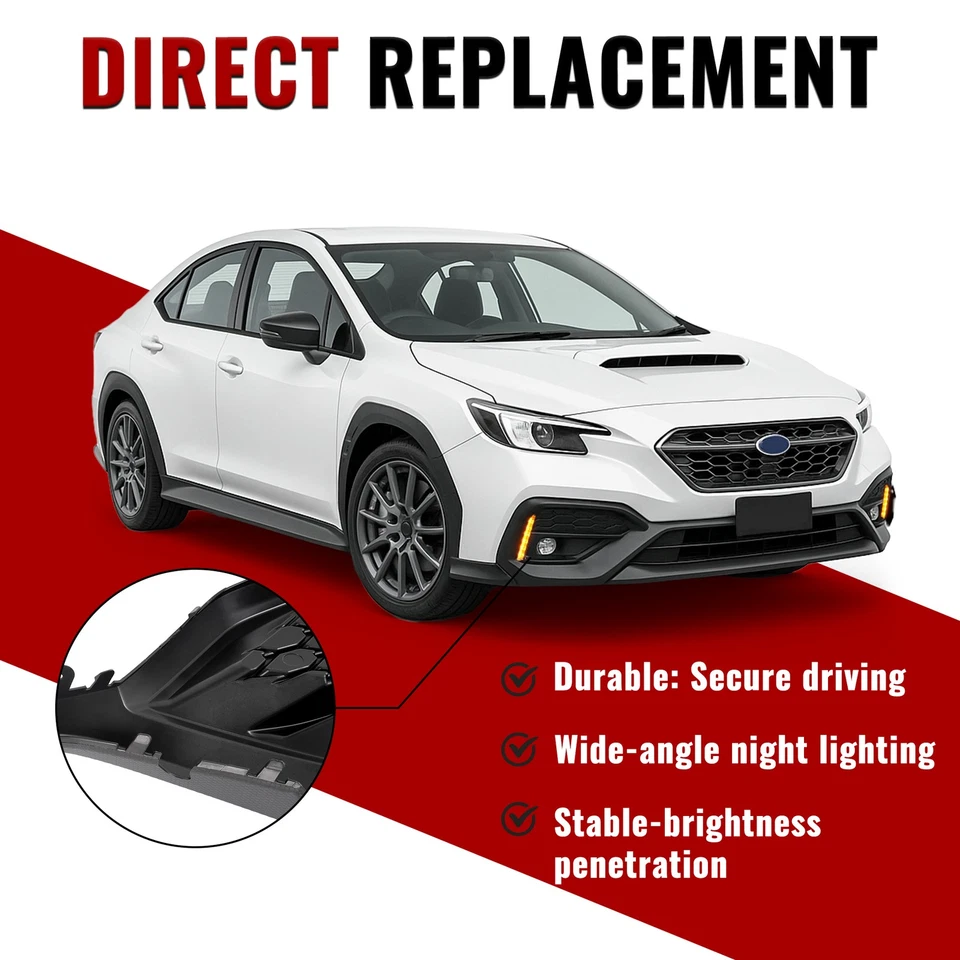 For Subaru WRX 2022 2023 2024 LED Turn Signal DRL Fog Bezel Light Kit Pair Foto 4 de 4
