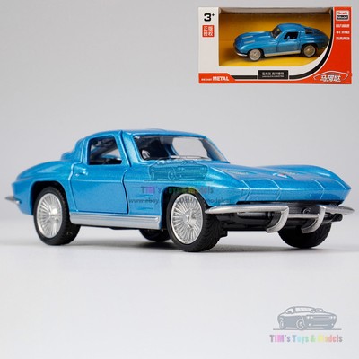 1/36 Corvette Stingray 1963 Model Car Diecast Vehicle Kids Gift Collection Blue
