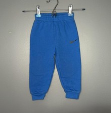 Nike Pants Toddler 18M Blue Fleece Joggers Sweatpants Swoosh Logo Elastic Waist