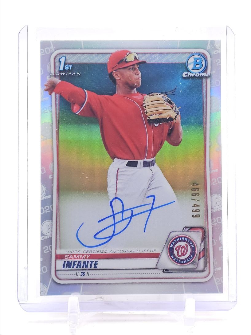 SAMMY INFANTE 2020 BOWMAN CHROME DRAFT 1ST REFRACTOR AUTO /499 Q5677