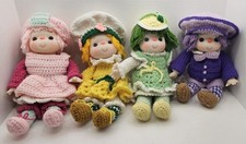 Handmade Strawberry Shortcake  Friends Crochet Doll Spring Color Theme Lot Of 4
