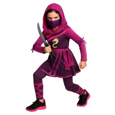 Girls Purple Dragon Ninja Costume Toy Sword Kids Martial Arts Warrior Halloween
