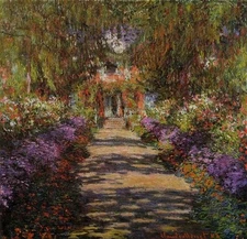 Pathway In Monets Garden At Giverny Landscape Hand Painted Oil Painting Art Repr