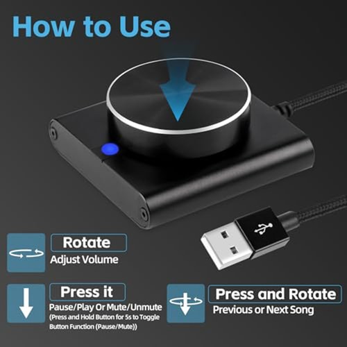 Metal Audio Control Knob USB Compatible with Multiple Operating Systems - Bild 2 von 11