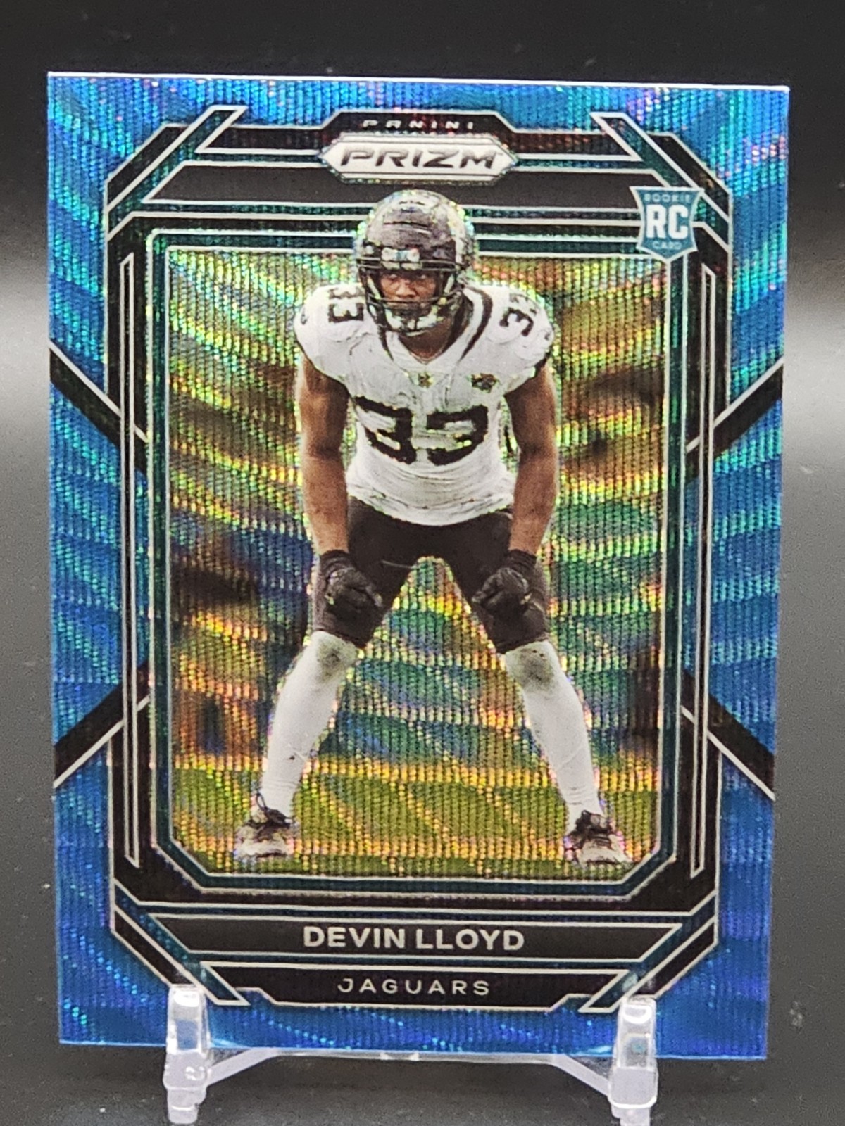 2022 Panini Prizm - Rookies Devin Lloyd #376 Blue Wave Prizm /199 (RC)