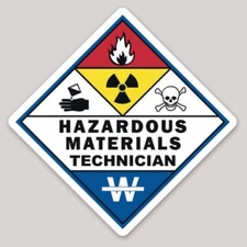 2 Inch NON-Reflective Hazardous Materials Technician Helmet Vinyl Sticker Decal