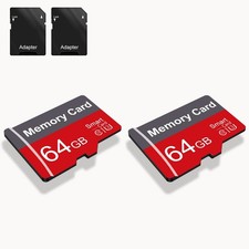 2 Pack Memory Card 64GB with Adapter, High Speed TF Card, UHS-I C10 A1 Memory...